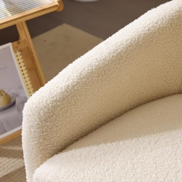 VelouraLiving 360° Swivel Teddy Fleece Accent Chair - Image 5