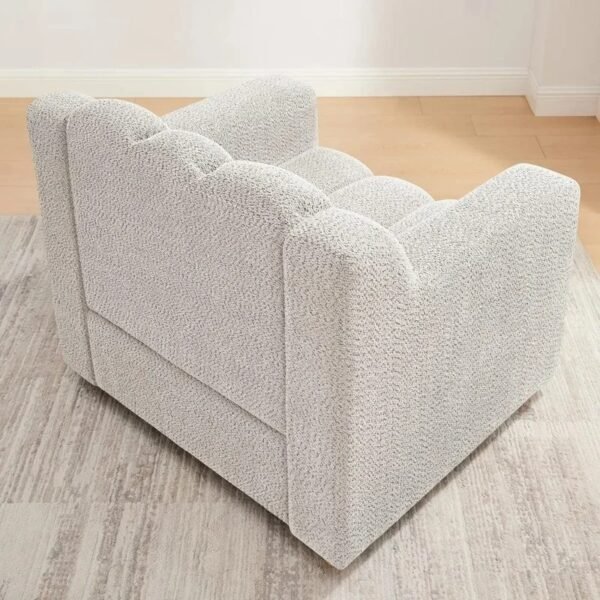 VelouraLiving Oversized Boucle Fabric Armchair – Cozy Modern Accent Chair for Bedrooms & Living Spaces - Image 4