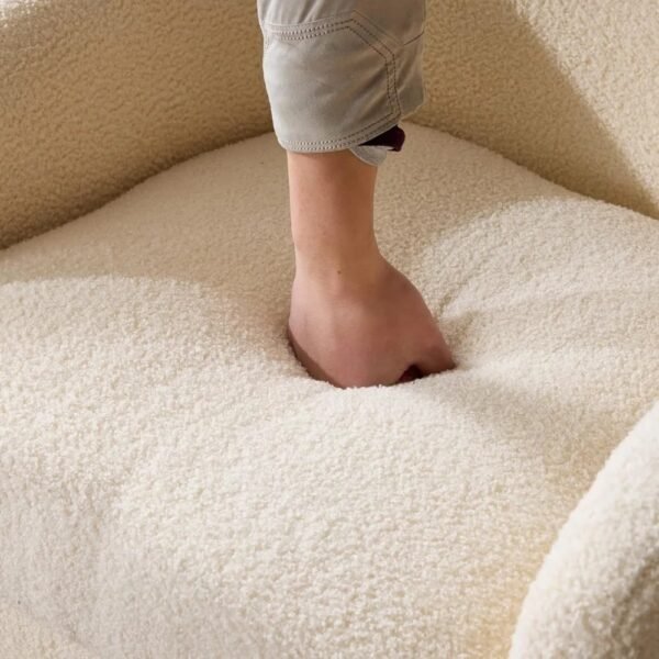 VelouraLiving 360° Swivel Teddy Fleece Accent Chair - Image 4