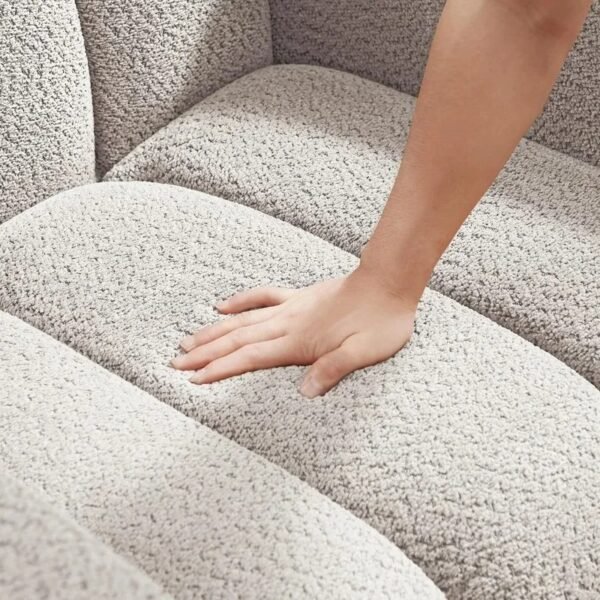 VelouraLiving Oversized Boucle Fabric Armchair – Cozy Modern Accent Chair for Bedrooms & Living Spaces - Image 5