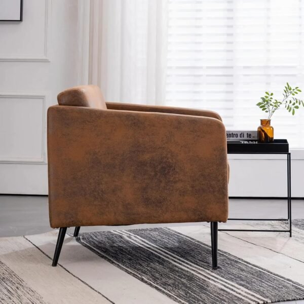 VelouraLiving Mid-Century Retro Accent Club Chair - Comfy Single Sofa for Living Room - Image 4