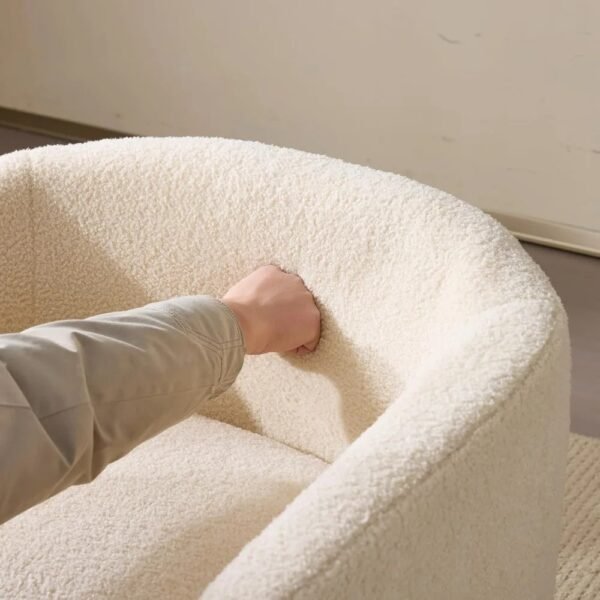 VelouraLiving 360° Swivel Teddy Fleece Accent Chair - Image 3