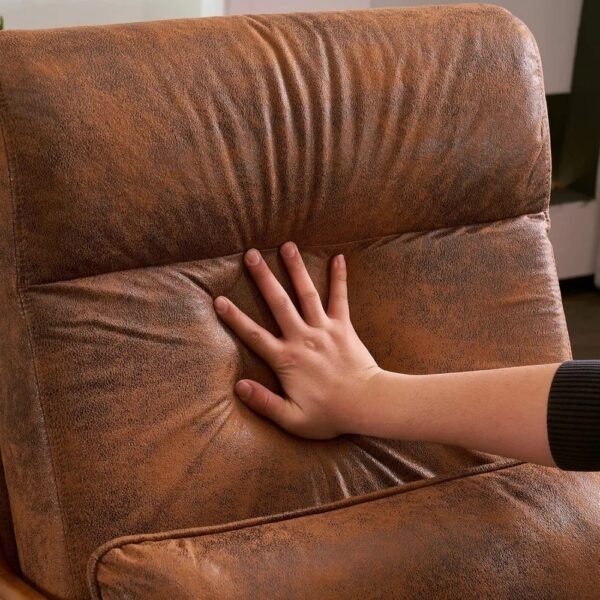 VelouraLiving High Back Microfiber Rustic Mid-Century Modern Accent Chair - Image 5